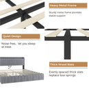 Advwin Bed Frame with Storage Drawers Dark Grey