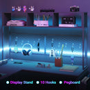 Advwin L Shaped Gaming Desk with LED Lights