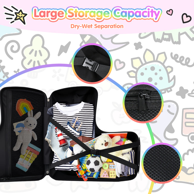 Advwin Kids Ride On Luggage Graffiti Toddler Luggage