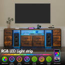 Advwin 180cm TV Cabinet with RGB LED Light and Storage Drawers