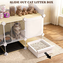 Advwin Indoor Cat Cage with Pull-Out Litter Box & Trays