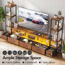 Advwin 197cm TV Stand with Bookshelf & LED Lights