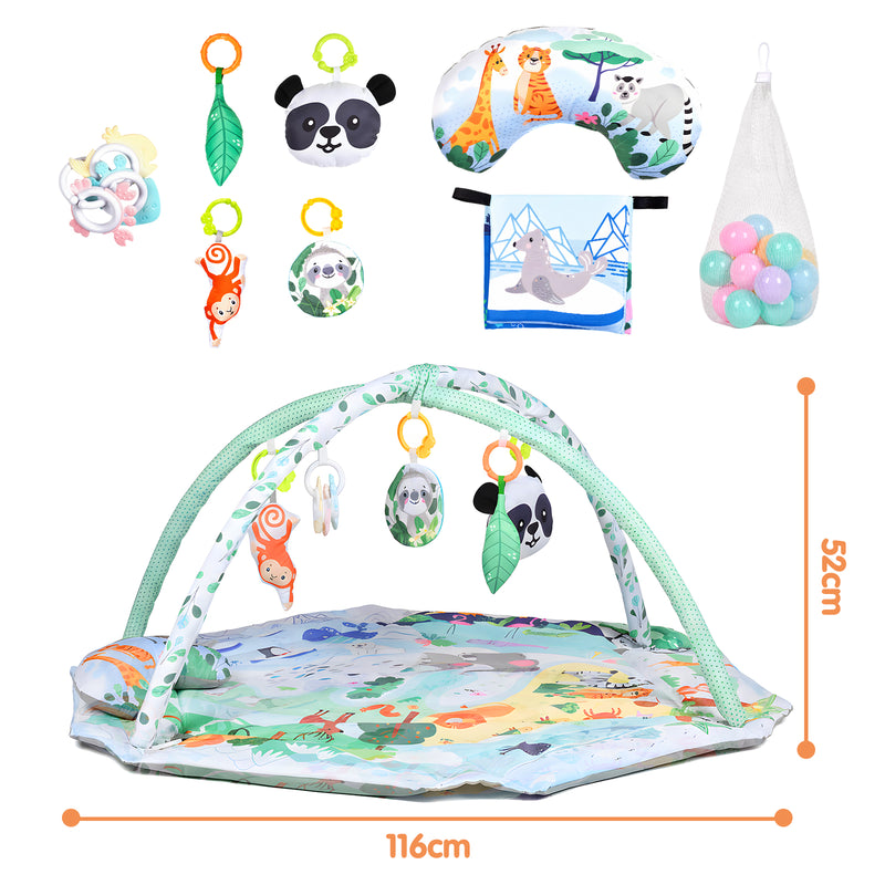 Advwin Baby Play Gym Mat 8-in-1 Tummy Time Mat & Ball Pit