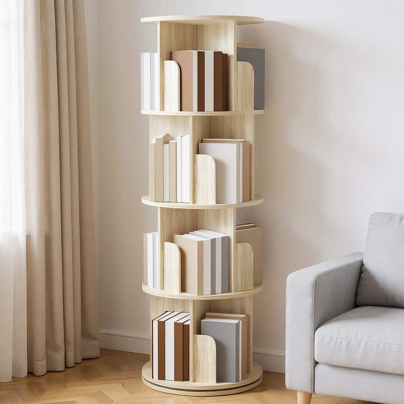 Advwin 4 Tiers 360 Rotating Bookshelf Corner 126CM