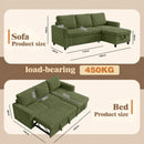 Advwin L Shaped Sectional Sofa Bed w/ Storage Chaise