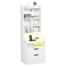 Advwin Set of 2 Tall LED Nightstands w/ Charging Station