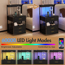 Advwin black bedside table with LED lights