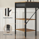 Advwin 120cm Gaming Desk with LED Lights & Drawers