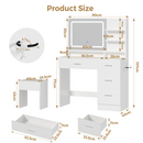 Advwin Dressing Table Stool Set with LED Mirror