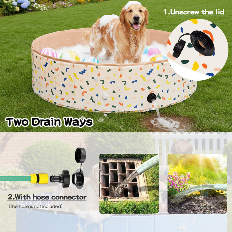 Advwin Foldable Dog Swimming Pool 120cm for Pets