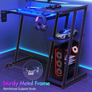 Advwin L Shaped Gaming Desk with LED Lights 100cm