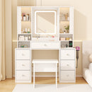 Advwin Dressing Table  w/ LED Mirror RGB Display