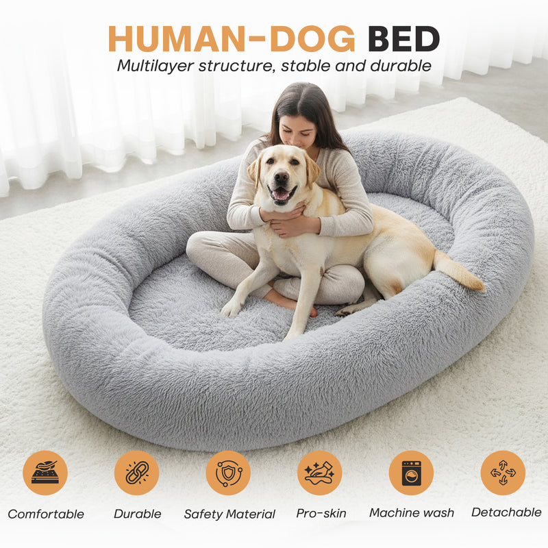 Advwin Human Dog Bed 174x120x24 cm with Storage Pocket