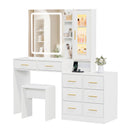 Advwin Dressing Table with LED Mirror RGB Cabinet