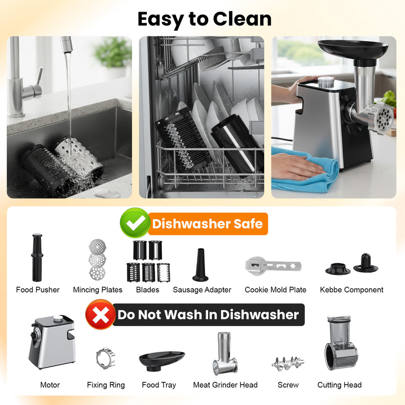 Advwin 8-IN-1 Electric Cheese Grater Multi Meat Grinder