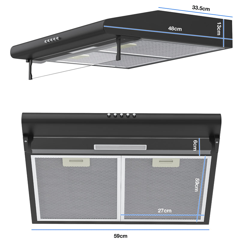 Advwin 60cm Range Hood Black