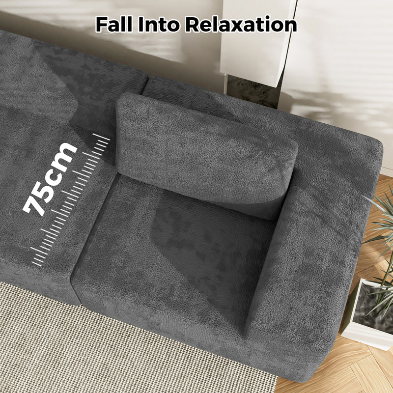 Advwin 190cm Modular Loveseat Sofa Chenille Fabric