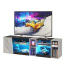 Advwin 160cm LED TV Unit with Adjustable Glass Shelves
