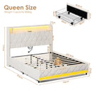 Advwin Bed Frame with Velvet Upholstered Headboard