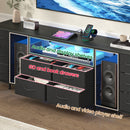 Advwin 180cm TV Cabinet with RGB LED Light and Storage Drawers