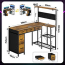 Advwin L Shaped Reversible Computer Desk with LED Lights