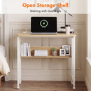 Advwin 80cm Folding Computer Desk w/ Charging Station & Shelf
