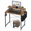 Advwin 80cm Computer Desk w/ Adjustable Monitor Stand