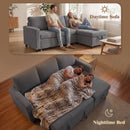 Advwin L Shaped Sectional Sofa Bed w/ Storage Chaise