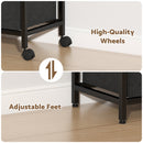 Advwin 4 Section Rolling Laundry Basket with Storage Shelf