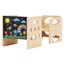 Advwin Kids Weaning Table & Chair Set with Chalkboard