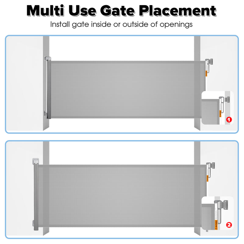 Advwin Retractable Dog Gates for Doorways 118'' Wide