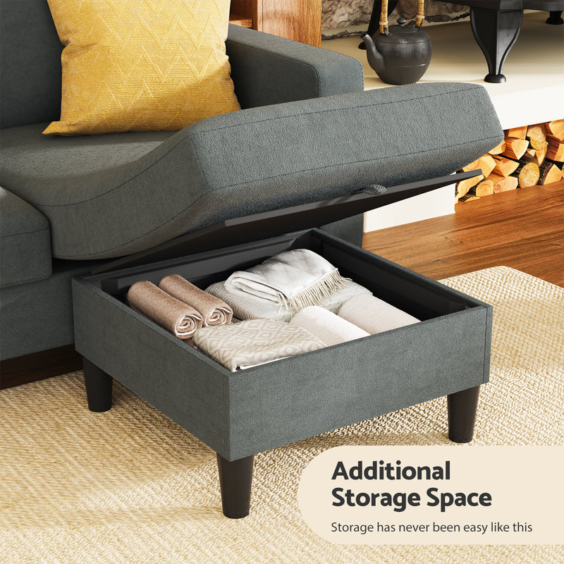 Advwin 3 Seater Sofa Lounge Set Gery
