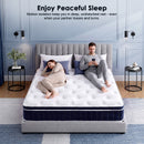 Advwin 30cm Hybrid Mattress w/ Pocket Springs White & Blue