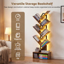 Advwin 6-Tier Tree Bookshelf with LED Lights