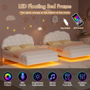 Advwin LED Floating Bed Frame w/ Adjustable Headboard Double