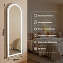 Advwin LED Arched Full Length Floor Mirror Wall Mounted