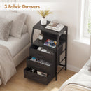 Advwin Bedside Table with 3 Drawers and Charging Station