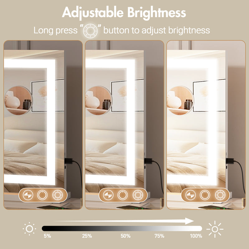 Advwin Makeup Mirror with LED Lights 58x46cm