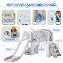 Advwin 9 in 1 L-Shaped Toddler Slide Playset