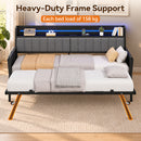 Advwin Single Metal Daybed Frame with Trundle Black