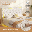 Advwin Velvet Button-Tufted Floating Bed Frame