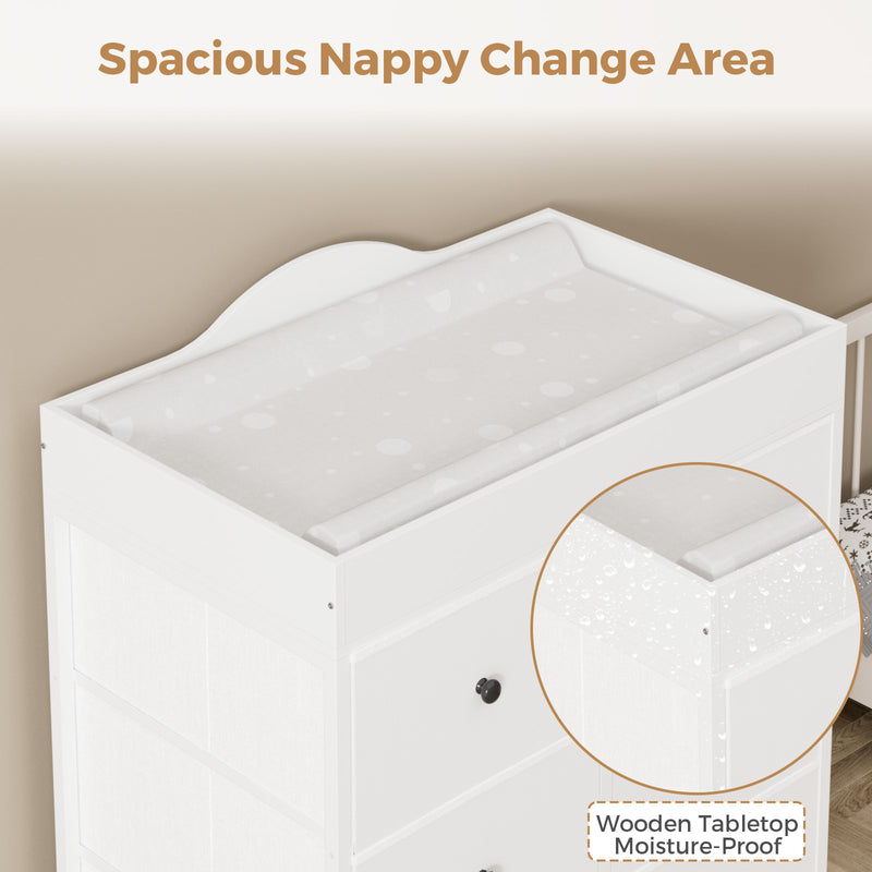 Advwin Baby Change Table w/ 6 Storage Drawers