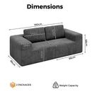 Advwin 190cm Modular Loveseat Sofa Chenille Fabric