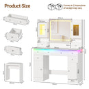 Advwin Dressing Table with RGB Light & Jewelry Cabinet