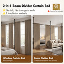 Advwin No Drill Adjustable Room Divider Curtain Rod Black (Pre-Order)
