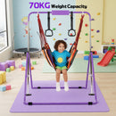 Advwin Kids Gymnastics Bar with Swing & Mat & Rings