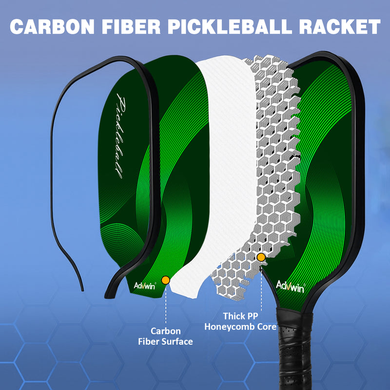 Advwin Carbon Fiber Pickleball Paddles Set