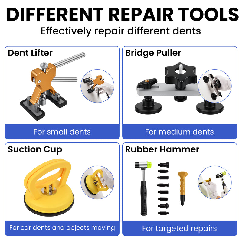 Advwin 116 PCS Car Dent Repair Kit with Golden Lifter