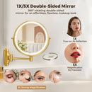 Advwin LED Vanity Desk with Mirror & Charging Hub