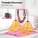 Advwin Pink Kids Gymnastics Bar with Mat Rings Swing
